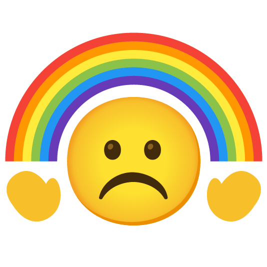 white frowning face rainbow
