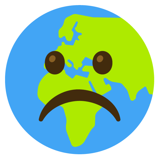 white frowning face earth africa