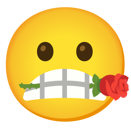 white frowning face rose