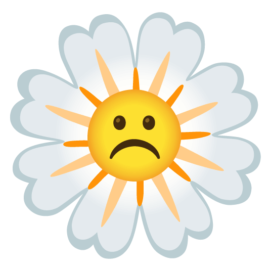 white frowning face blossom
