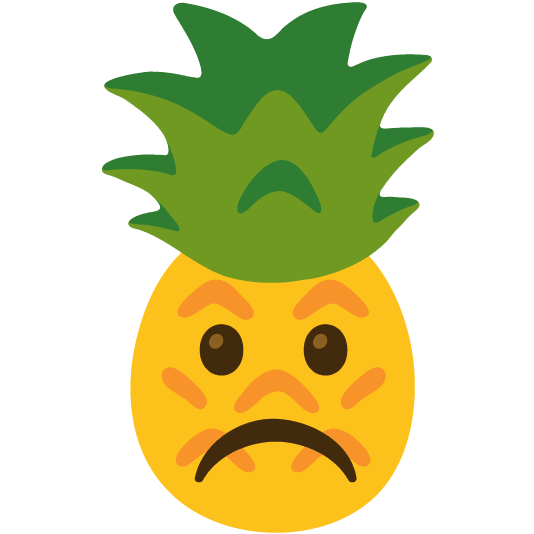 white frowning face pineapple
