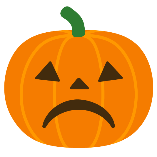 white frowning face jack o lantern