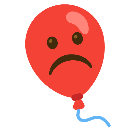 white frowning face balloon