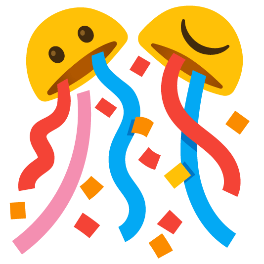 white frowning face confetti ball