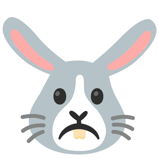 white frowning face rabbit