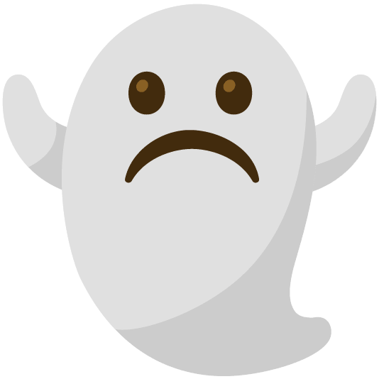 white frowning face ghost
