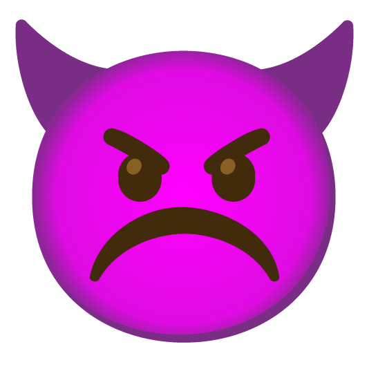 white frowning face imp