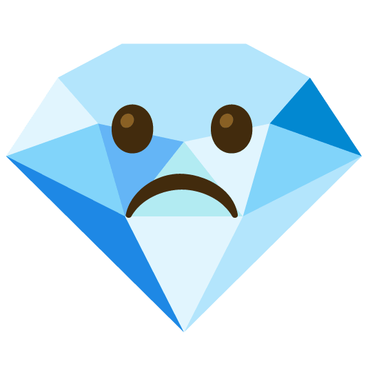 white frowning face gem
