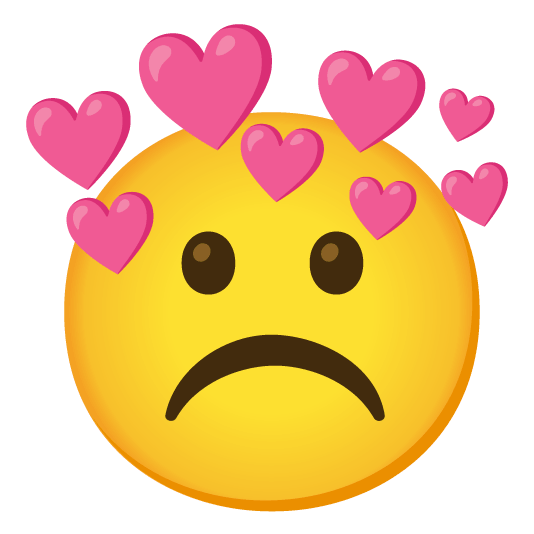 white frowning face cupid