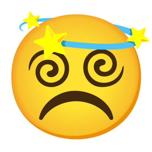 white frowning face dizzy