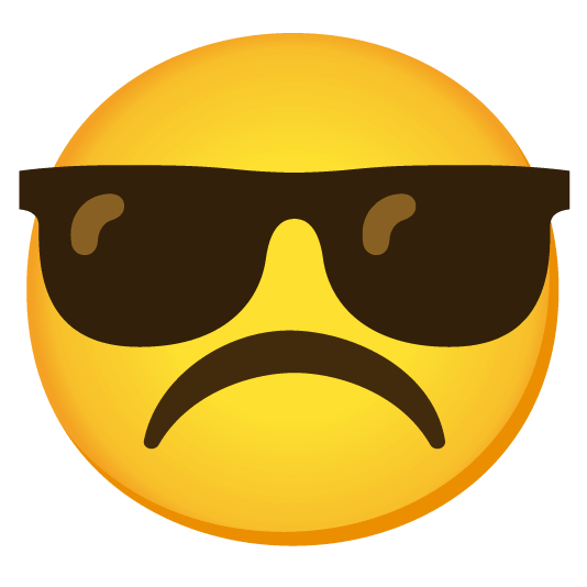 white frowning face sunglasses