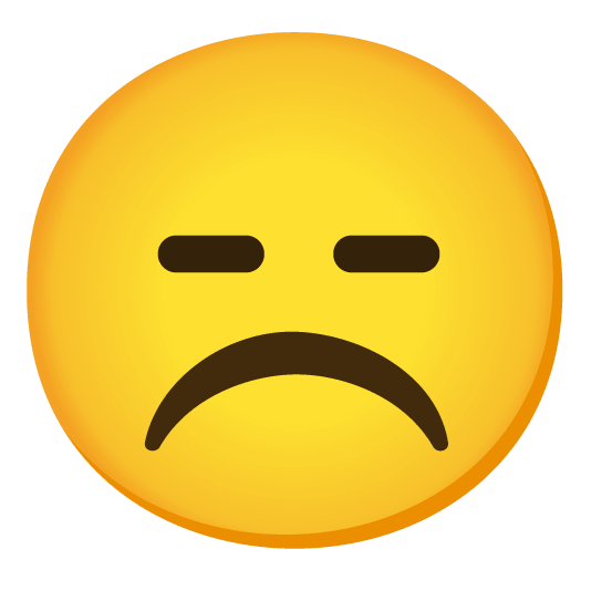 white frowning face expressionless