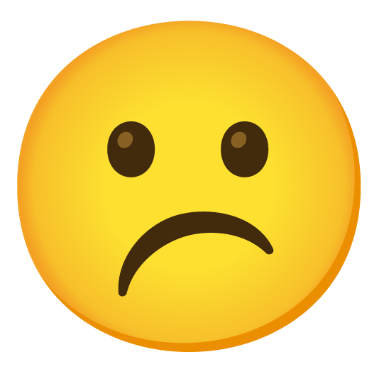 white frowning face confused