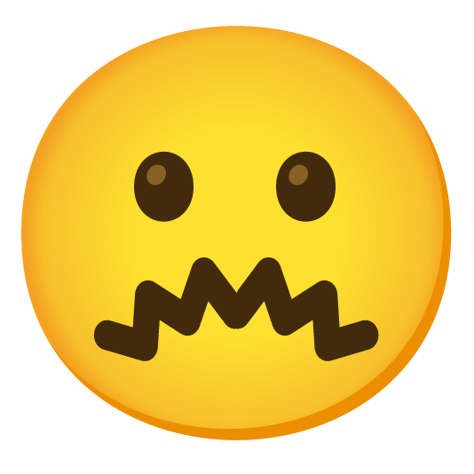 white frowning face confounded