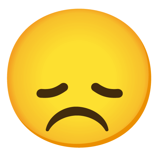 white frowning face disappointed