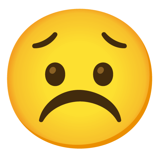 white frowning face worried