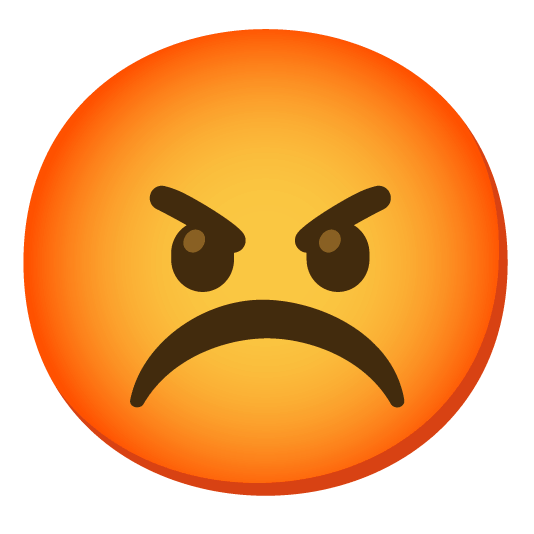 white frowning face rage