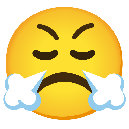 white frowning face triumph