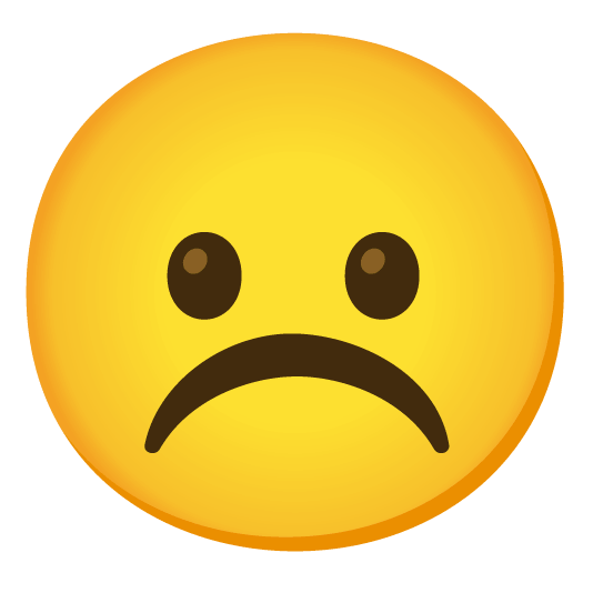 white frowning face frowning