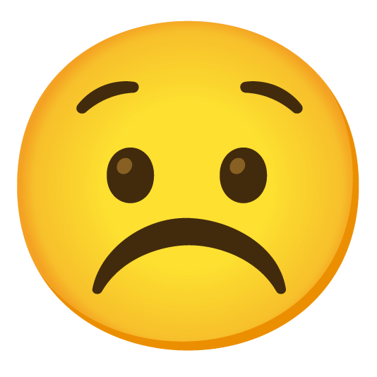 white frowning face anguished