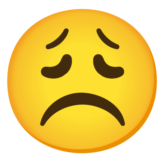 white frowning face weary