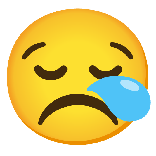 white frowning face sleepy