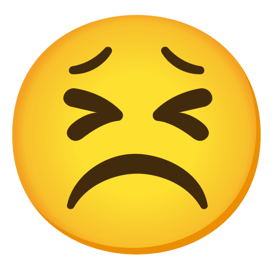 white frowning face tired face