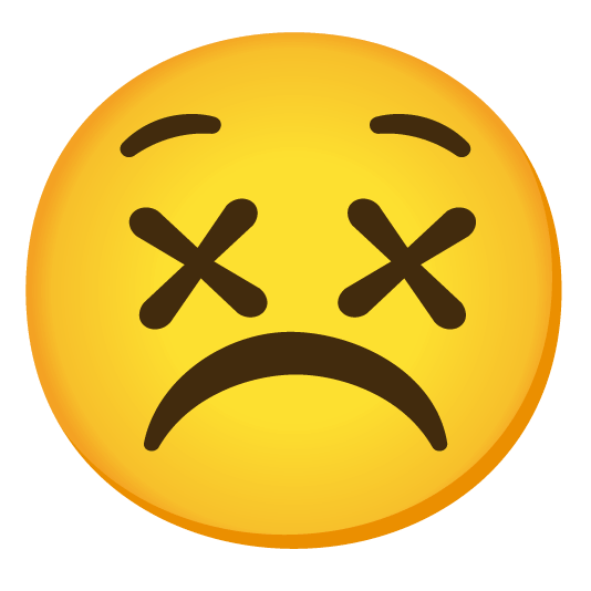 white frowning face dizzy face