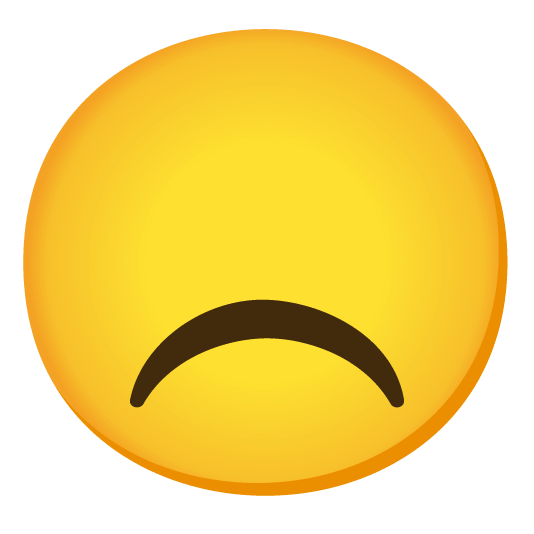 white frowning face no mouth