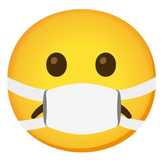 white frowning face mask