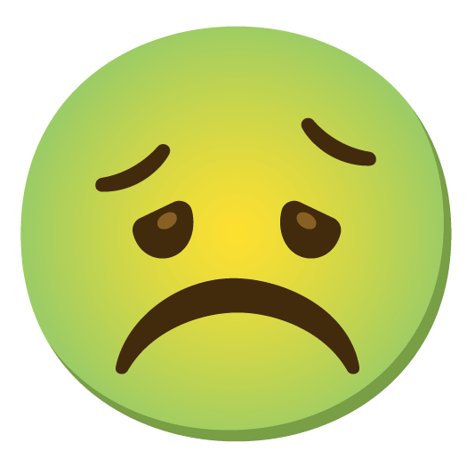 white frowning face nauseated face