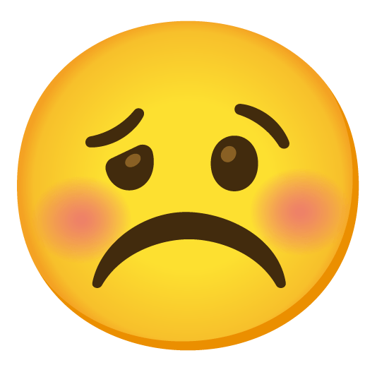 white frowning face woozy face