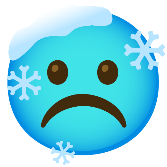 white frowning face cold face