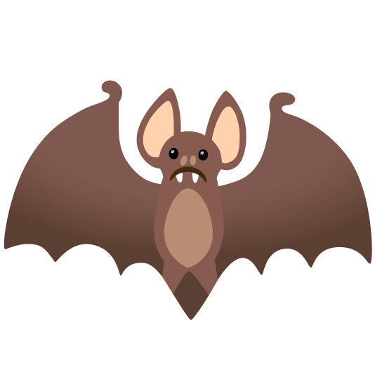 white frowning face bat