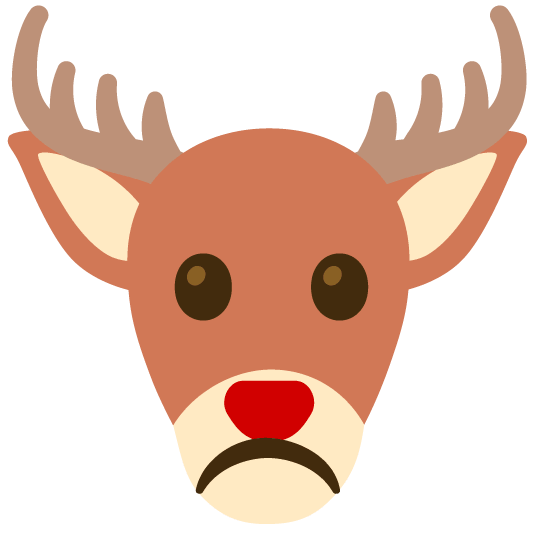 white frowning face deer