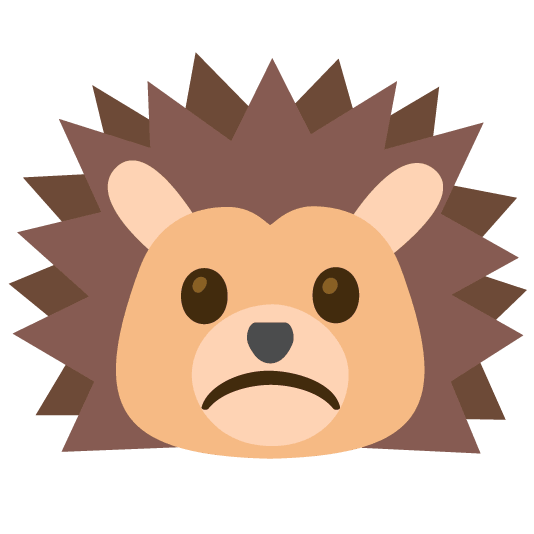 white frowning face hedgehog