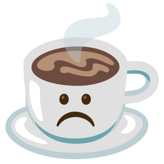 white frowning face coffee