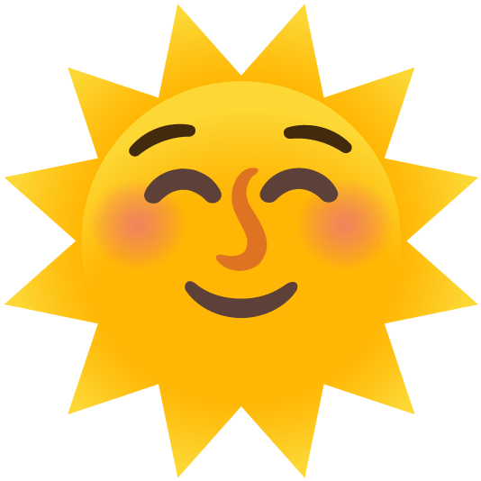 relaxed sun with face