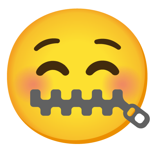 relaxed zipper mouth face