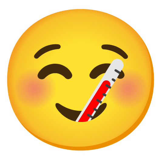 relaxed face with thermometer