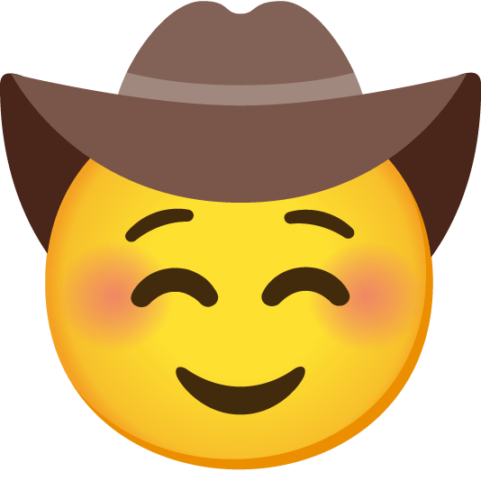 relaxed face with cowboy hat