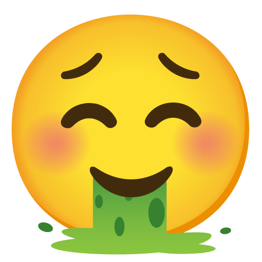 relaxed face vomiting