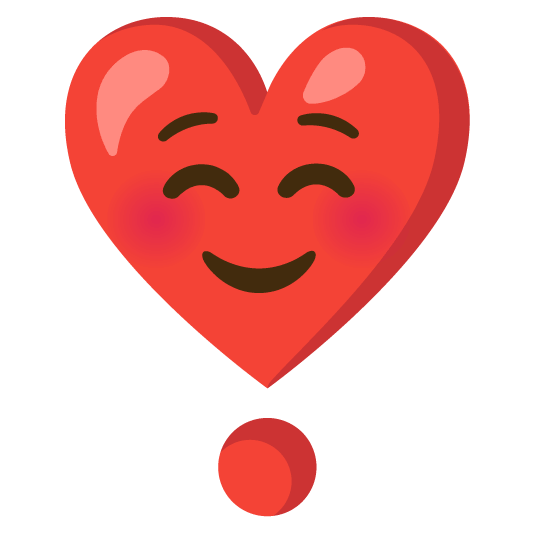 relaxed heavy heart exclamation mark ornament