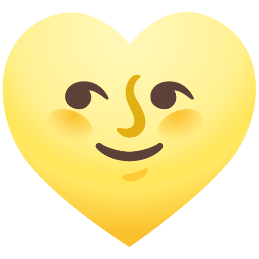 hearts full moon with face