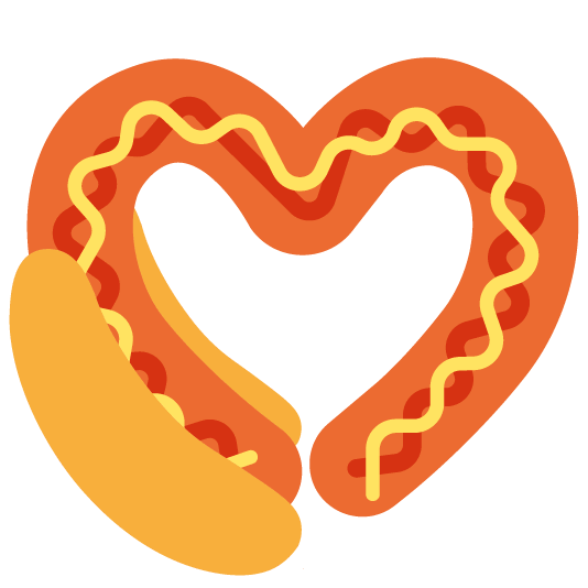 hearts hotdog