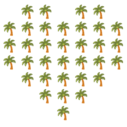 hearts palm tree