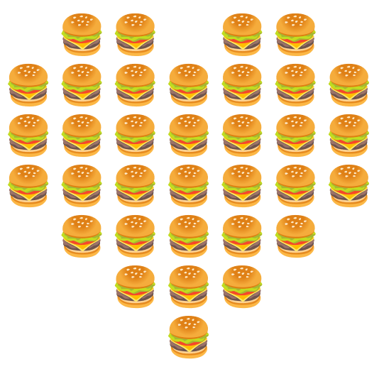 hearts hamburger
