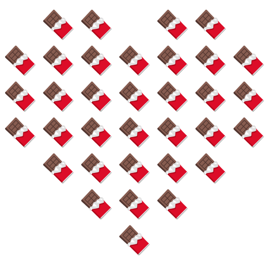 hearts chocolate bar