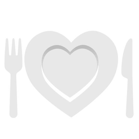 hearts knife fork plate
