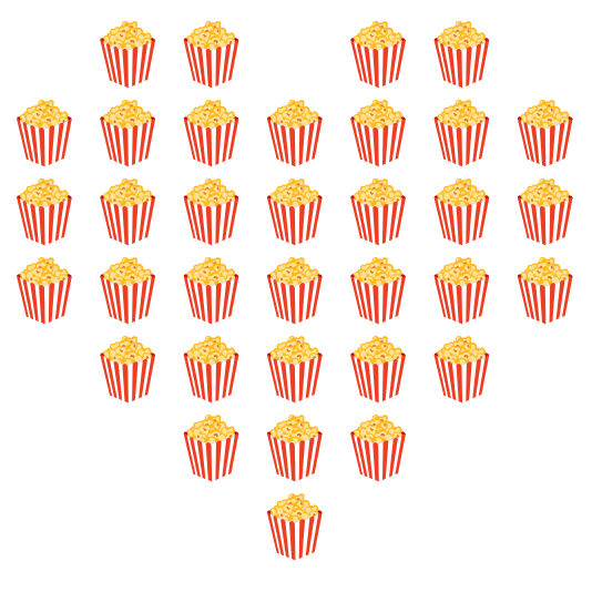 hearts popcorn
